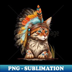 native american baby cat 1 - instant png sublimation download - add a festive touch to every day