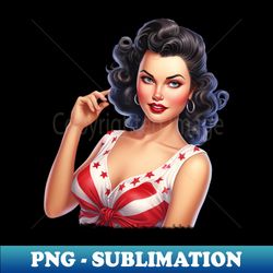 American Pin Up Woman 12 - PNG Sublimation Digital Download - Bold & Eye-catching