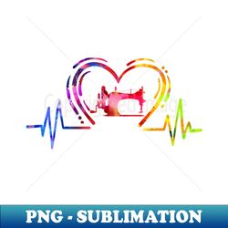 SEWING love heartbeat watercolor - Professional Sublimation Digital Download - Fashionable and Fearless