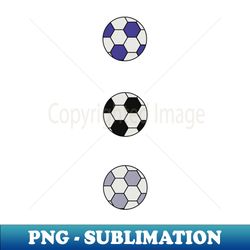 Drawing of three soccer balls in different colors - Stylish Sublimation Digital Download - Capture Imagination with Every Detail