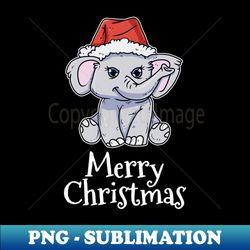 merry christmas elephant santas hat elephant - premium png sublimation file - bring your designs to life