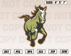 Cal Poly Mustangs Mascot Embroidery Designs, NCAA Embroidery Design File Instant Download