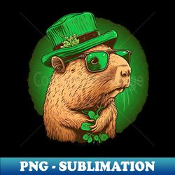 St Patricks day Capybara - PNG Transparent Sublimation Design - Capture Imagination with Every Detail