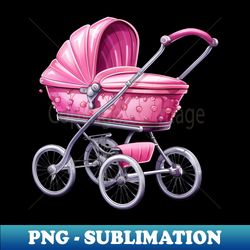 Pink Baby Stroller - Creative Sublimation PNG Download - Bring Your Designs to Life
