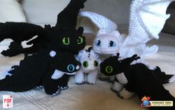 Crochet Toothless and the Light Fury PDF Patterns - (Digital Pattern only, NOT the finished, tangible items)
