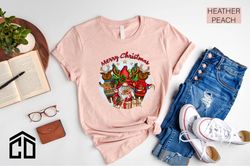 Christmas Gnome Shirt, Cute Gnomies Tshirt, Merry Christmas T-shirt, Cute Christmas Tee, Santa Shirt, Santa Deer Shirt,