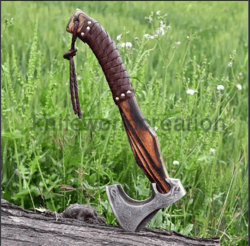 best anniversary gift custom hand forged viking axe, ash wood shaft, birthday & wedding gift, bearded viking axe, gift f