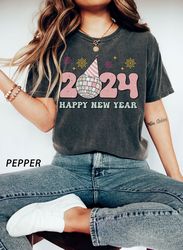 Happy new year t-shirt, 2024 t-shirt, Retro New Year t-shirt, Groovy new year shirt, 2024 t-shirt, Hello 2024 t-shirt Co