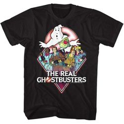 Real Ghostbusters Realgb Black Adult T-Shirt Tee