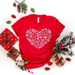 Christmas Heart Shirt, Christmas Shirt, Women Christmas Shirt, Gift for Christmas, Christmas Gifts, Gift for Her, Christ