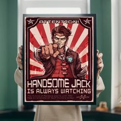 Handsome Jack Poster, Borderlands Posters, Gaming Posters, No Framed, Gift.jpg