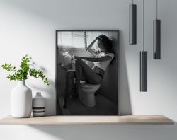 Sexy Girl Smoking on the Toilet Print Poster.jpg