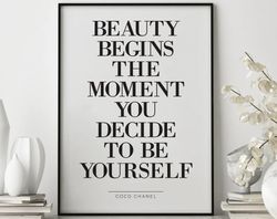 The Fashion Beauty Quote Poster, Fashion Quote, Fashion Icon,  Luxury Lifestyle, Beauty Art Makeup Quotes, Chic Wall Art