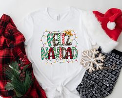 Feliz Navidad Shirt, Camiseta Navidad Para Latinas, Merry Christmas Shirt, Latinas Cactus y Sombrero, Mexican Christmas