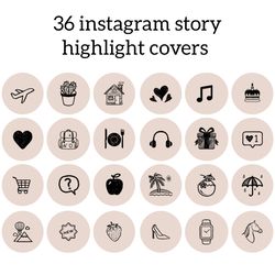 36 Beige and Black Instagram Highlight Icons. Beauty Instagram Highlights Images. Pastel Instagram Highlights Covers