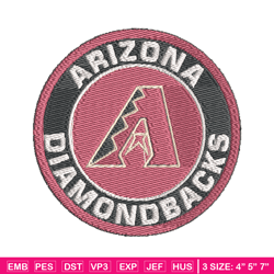 Arizona Diamondbacks logo embroidery design, Logo sport embroidery, logo shirt, baseball embroidery, MLB embroidery.