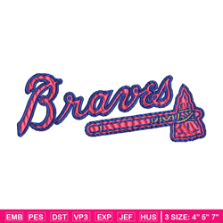 Atlanta Braves logo embroidery design, logo sport embroidery, baseball embroidery, logo shirt, MLB embroidery (18)