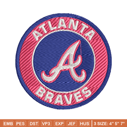 Atlanta Braves logo embroidery design, logo sport embroidery, baseball embroidery, logo shirt, MLB embroidery (23)