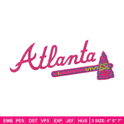 Atlanta Braves logo embroidery design, logo sport embroidery, baseball embroidery, logo shirt, MLB embroidery (31)