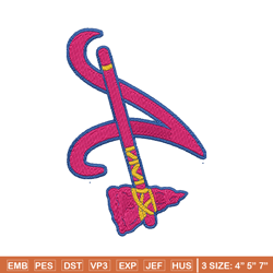 Atlanta Braves logo embroidery design, logo sport embroidery, baseball embroidery, logo shirt, MLB embroidery (37)
