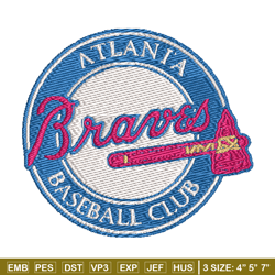 Atlanta Braves logo embroidery design, logo sport embroidery, baseball embroidery, logo shirt, MLB embroidery (38)