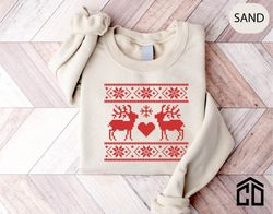 Christmas Reindeer Family T-Shirts, Ugly Sweater Shirts, Christmas Shirts, Santa Matching sweater, Christmas jumper Gift