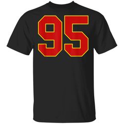Red Number Ninety Five 95 Tshirt  Kansas City Football TShirt