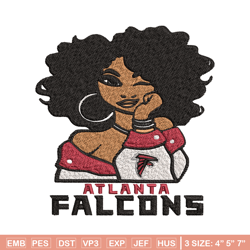 Atlanta Falcons Girl embroidery design, NFL girl embroidery, Atlanta Falcons embroidery, NFL embroidery