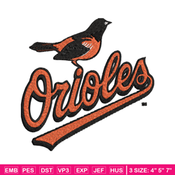 Baltimore Orioles logo Embroidery, MLB Embroidery, Sport embroidery, Logo Embroidery, MLB Embroidery design.