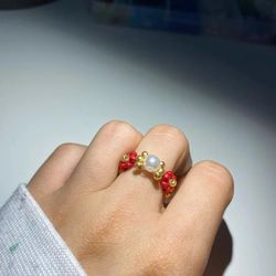floral ring handmade