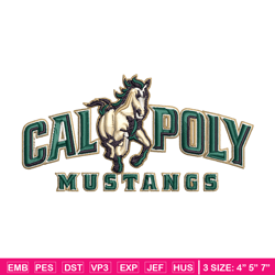 Cal Poly Mustangs embroidery design, Cal Poly Mustangs embroidery, logo Sport, Sport embroidery, NCAA embroidery.
