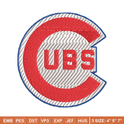 Chicago Cubs Logo embroidery design, logo sport embroidery, baseball embroidery, logo shirt, MLB embroidery. (13)