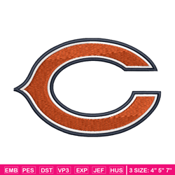 Chicago Bears Embroidery Design, Logo Embroidery,NFL Embroidery, Embroidery File, Logo shirt, Digital download