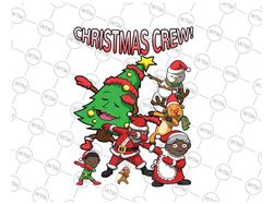 African American Santa Claus Black Christmas Crew Dabbing PNG, Black Santa Claus PNG, African American Christmas Crew Pn