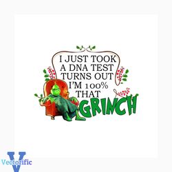 I just took a dna test turns out i'm 100 that grinch svg, christmas svg, grinch svg, grinchmas svg, grinchy green svg, d