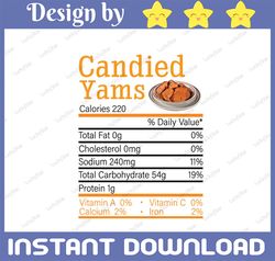 Candied Yams Nutrition Facts Png / Commercial Use