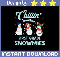 Christmas SVG / Snowman SVG / Chillin with my First Grade Snowmies SVG / Svg Files for Cricut / Silhouette Files