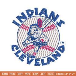 Cleveland Indians logo embroidery design, logo sport embroidery, logo shirt, baseball embroidery, MLB embroidery.