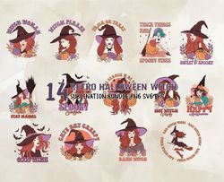 14 Retro Halloween Witch, Halloween Svg, Cute Halloween, Halloween, Halloween Png 121