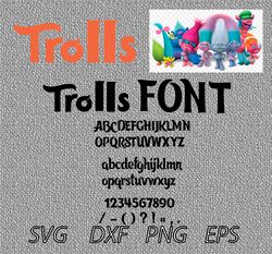 Troll  Font  SVG PNG JPEG  DXF Digital Cut Vector Files for Silhouette Studio Cricut Design