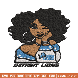 Detroit Lions embroidery design, NFL girl embroidery, Detroit Lions embroidery, NFL embroidery