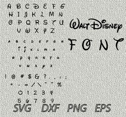 Walt Disney Alphabet Font  SVG PNG JPEG  DXF Digital Cut Vector Files for Silhouette Studio Cricut Design