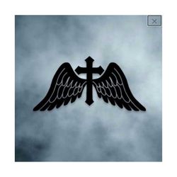 Cross and Wings SVG Decal Downloadable file for Cricut and other vinyl cutting machines T-shirt or Window Decals