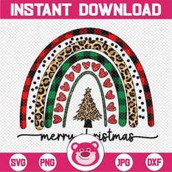 Christmas Rainbow PNG, Christmas Png, Rainbow Sublimation Design, Christmas Clipart, Rainbow Png, Merry Christmas Png, C