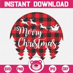 Merry Christmas SVG, buffalo sleigh Santa Claus SVG, Reindeer SVG, Png, Eps, Dxf, Cricut, Cut Files, Silhouette Files, D
