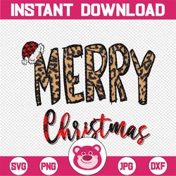 Merry Christmas - Leopard - PNG File, Sublimation Design for Digital Download and Printable Winter, Christmas