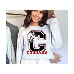 Cougars SVG PNG, Cougars Face svg, C Cougars svg, Cougars Mascot svg, Cougars Cheer svg, Cougars Vibes, School Spirit, C
