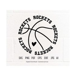 Rockets Basketball SVG PNG, Rockets Mascot svg, Rockets svg,Rockets School Team svg,Rockets Hoop svg,Basketball Hoop svg