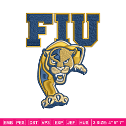 FIU Panthers embroidery design, FIU Panthers embroidery, logo Sport, Sport embroidery, NCAA embroidery.