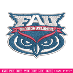 Florida Atlantic Owls embroidery design, Florida Atlantic Owls embroidery, logo Sport, Sport embroidery, NCAA embroidery